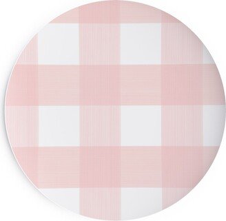 Salad Plates: Cross Hatch Plaid Salad Plate, Pink