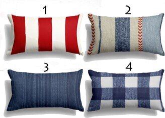 Sale 24x12 Limited Edition Outdoor Decorative Lumbar Red White & Blue Pillow Covers