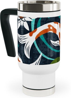 Travel Mugs: Koi Pond - Multi Travel Mug With Handle, 17Oz, Multicolor