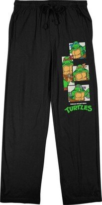 Teenage Mutant Turtles Original Four Mens Black Drawstring Sleep Pajama Pants-Small