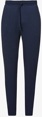Mens Deep Navy Relaxed-fit Straight-leg Stretch-woven Pyjama Bottoms