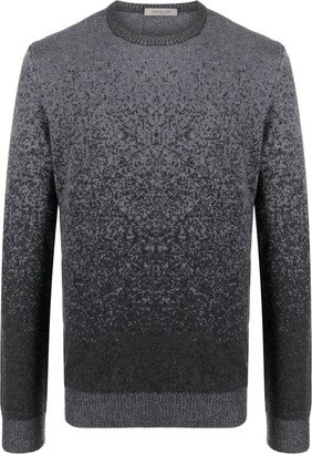 Pixel-Faded Pattern Knitted Jumper