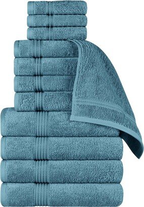 Egyptian Cotton 12Pc Highly Absorbent Solid Ultra Soft Towel Set-AF