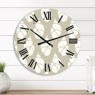 Designart 'Marine Abstracts Sea Shells I' Nautical & Coastal wall clock