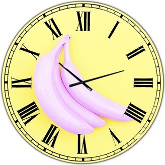 Designart Pink Banana Large Modern Wall Clock - 36 x 36