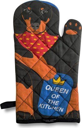 Adorable Black Dachshund Doxie - Queen Of Kitchen Oven Mitt