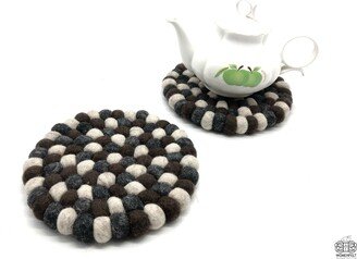 Felt Ball Trivet | Handmade Wool For Kitchen Protect Your Table & Decorate