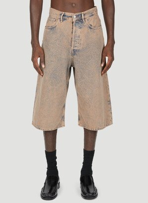 Washed Relaxed Bermuda Shorts - Man Shorts Brown 28