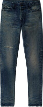 Front-Fastening Tapered Jeans