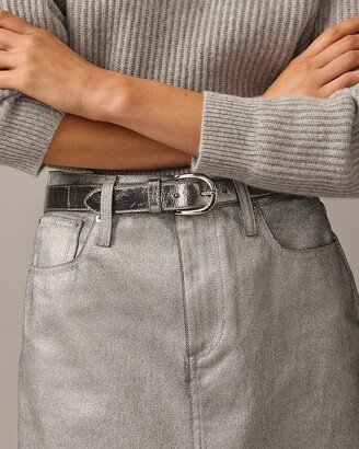 Classic belt in faux metallic leather