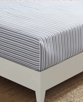 Coleridge Stripe Cotton Percale Fitted Sheet, Twin/Twin Xl