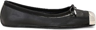 Metal Toe Ballet Flat in Black