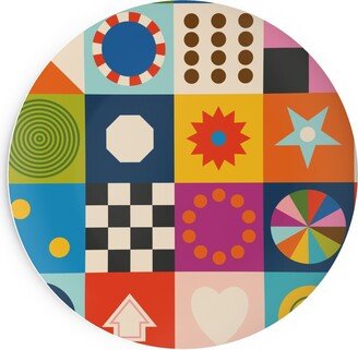 Salad Plates: Game Cupboard Salad Plate, Multicolor