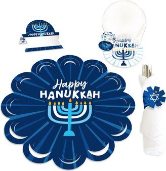 Hanukkah Menorah - Chanukah Holiday Party Paper Charger & Table Decorations Chargerific Kit Place Setting For 8