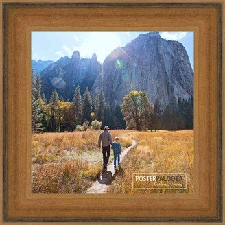 PosterPalooza 28x28 Contemporary Gold Complete Wood Square Picture Frame with UV Acrylic, Foam Board Backing, & Hardware