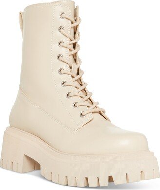 Kknight Lace-Up Lug Sole Combat Booties