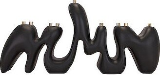 Hannah Polskin Resin Stone Menorah in Black