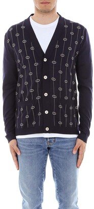 GG Stripe Embroidered Cardigan