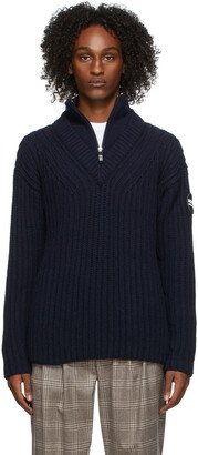 Navy Neve Alpaca Quarter-Zip Sweater