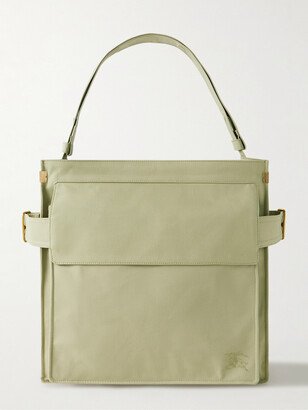 Logo-Embroidered Gabardine Tote Bag