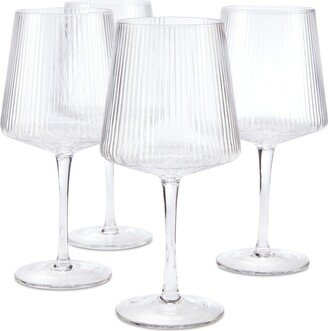 Clear Fluted Wine Glasses, Set of 4, Created for Macy's