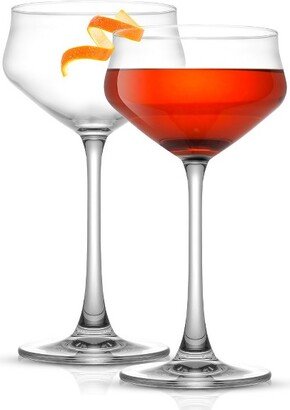 Bloom Coupe Crystal Glasses - Set of 4 Cocktail Martini Bar Glasses - 9.2 oz