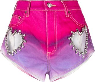 High-Waisted Gradient-Effect Shorts