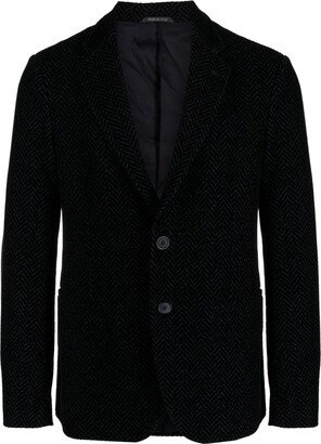 Textured-Finish Notched-Lapels Blazer