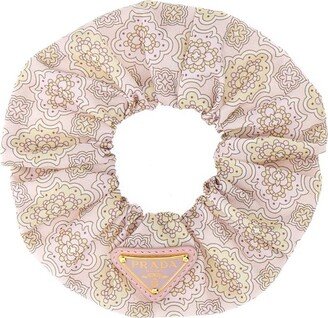 Triangle Logo Allover Printed Scrunchie-AA