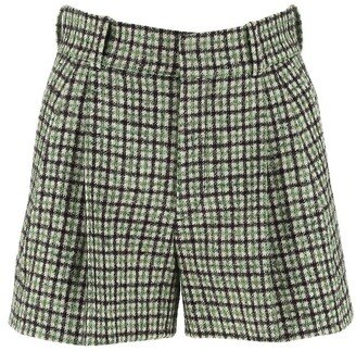 Check Patterned Pleated Shorts