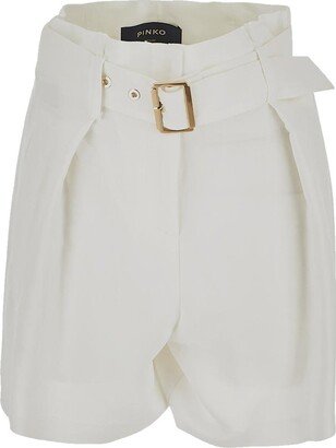 Belted High-Waist Shorts