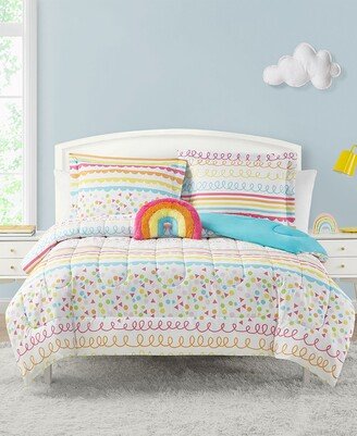 Rainbow Ruched 3-Pc Twin Comforter Set