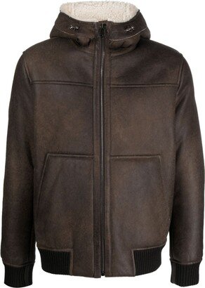 ERALDO Hooded Shearling Leather Jacket