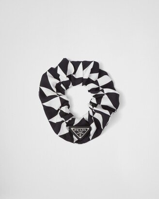 Printed Silk Twill Scrunchie