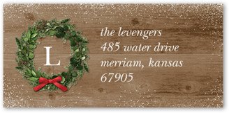 Address Labels: Frosted Wreath Address Label, Brown, Address Label, Matte