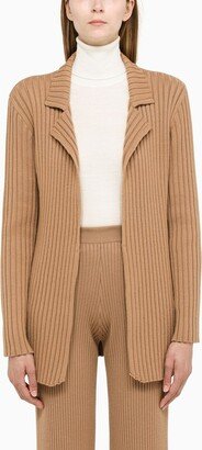 Long camel-coloured cardigan