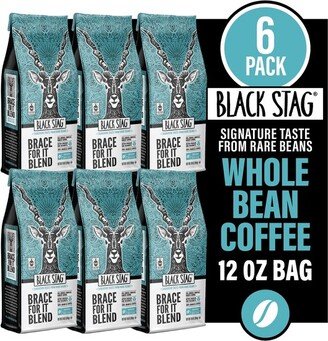 Black Stag Brace for it Blend, Dark Roast, Whole Bean Coffee, 6 Pack - 10oz Bags