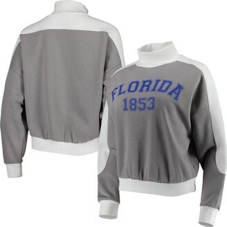 Women's Gameday Couture Gray Florida Gators Make it a Mock Sporty Pullover Sweatshirt