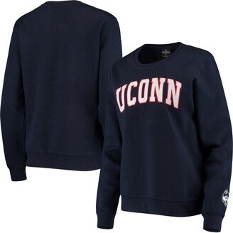 Women's Navy UConn Huskies Campanile Pullover Sweatshirt