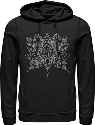 CHIN UP Apparel Women's CHIN UP Henna Lotus Flower Pull Over Hoodie - Black - 2X Large