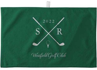 Sports Towels: Golf Club Monogram Sports Towel, Green