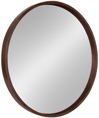 Hutton Round Wood Wall Mirror - 30