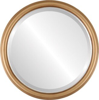 OVALCREST by The OVALCREST Mirror Store Hamilton Framed Round Mirror in Desert Gold with Gold Lip - Brown/Dark Gold