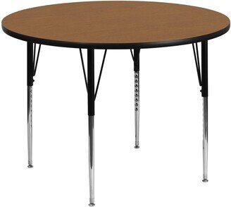 Lancaster Home 60'' Round Thermal Laminate Activity Table - Adjustable Legs