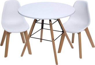 3pc Modern Kids' Round Table and Chair Set