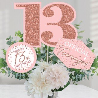 Big Dot Of Happiness 13th Pink Rose Gold Birthday Party Centerpiece Table Toppers 15 Ct