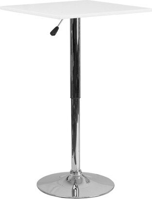 Emma+oliver 23.75'' Square Adjustable Height Wood Swivel Top Table (Adjustable Range 33'' - 40.5'')