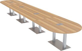 Skutchi Designs, Inc. 22 Person Modular Racetrack Conference Table Metal Bases Power Modules