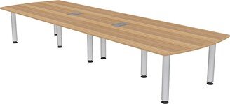 Skutchi Designs, Inc. 12 Person Arc Rectangle Conference Table with Power Modules Post Legs