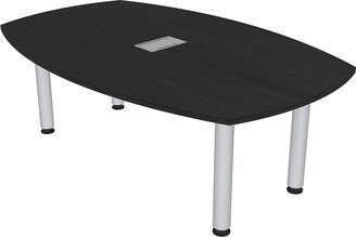 Skutchi Designs, Inc. 6 Person Powered Arc Boat Conference Room Table With Silver Post Legs
